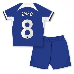 Chelsea Enzo Fernandez #8 Hemmaställ Barn 2023-24 Kortärmad (+ Korta byxor)